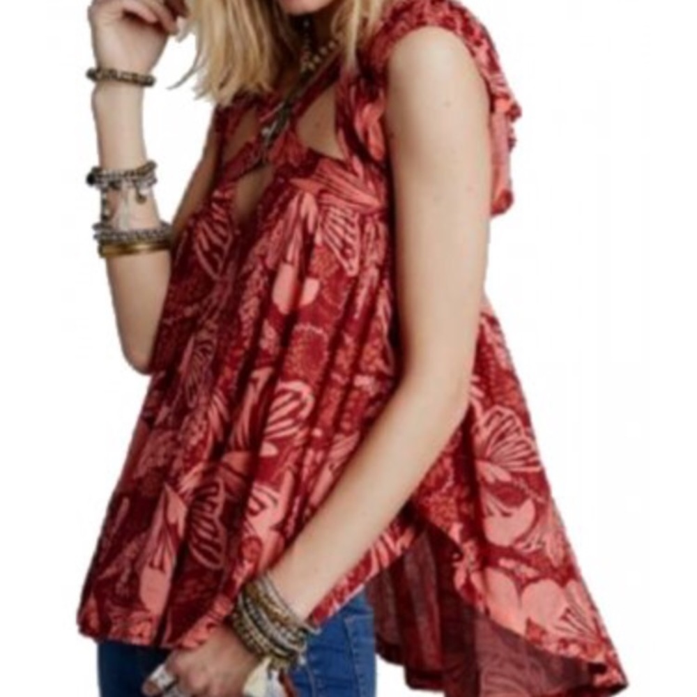 Free people sugar cane printed top