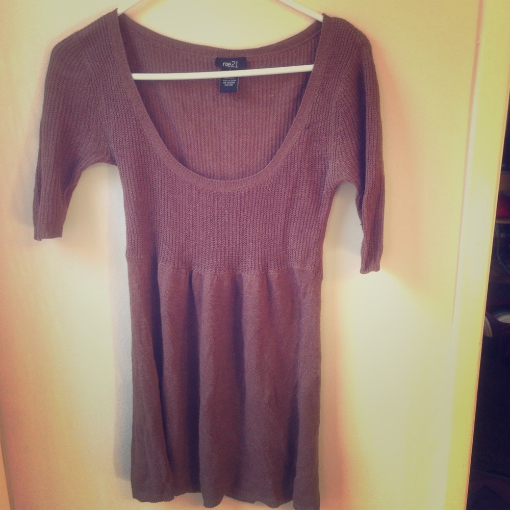 Rue21 Brown Scoopneck Sweater
