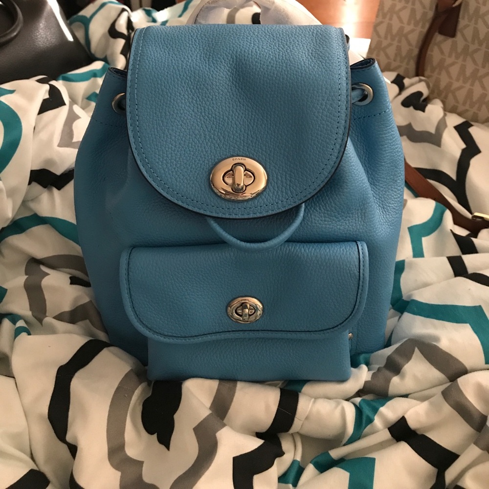 Coach mini back pack in blue