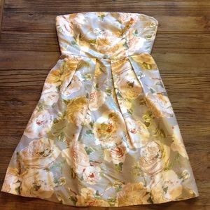 Strapless J. Crew floral dress