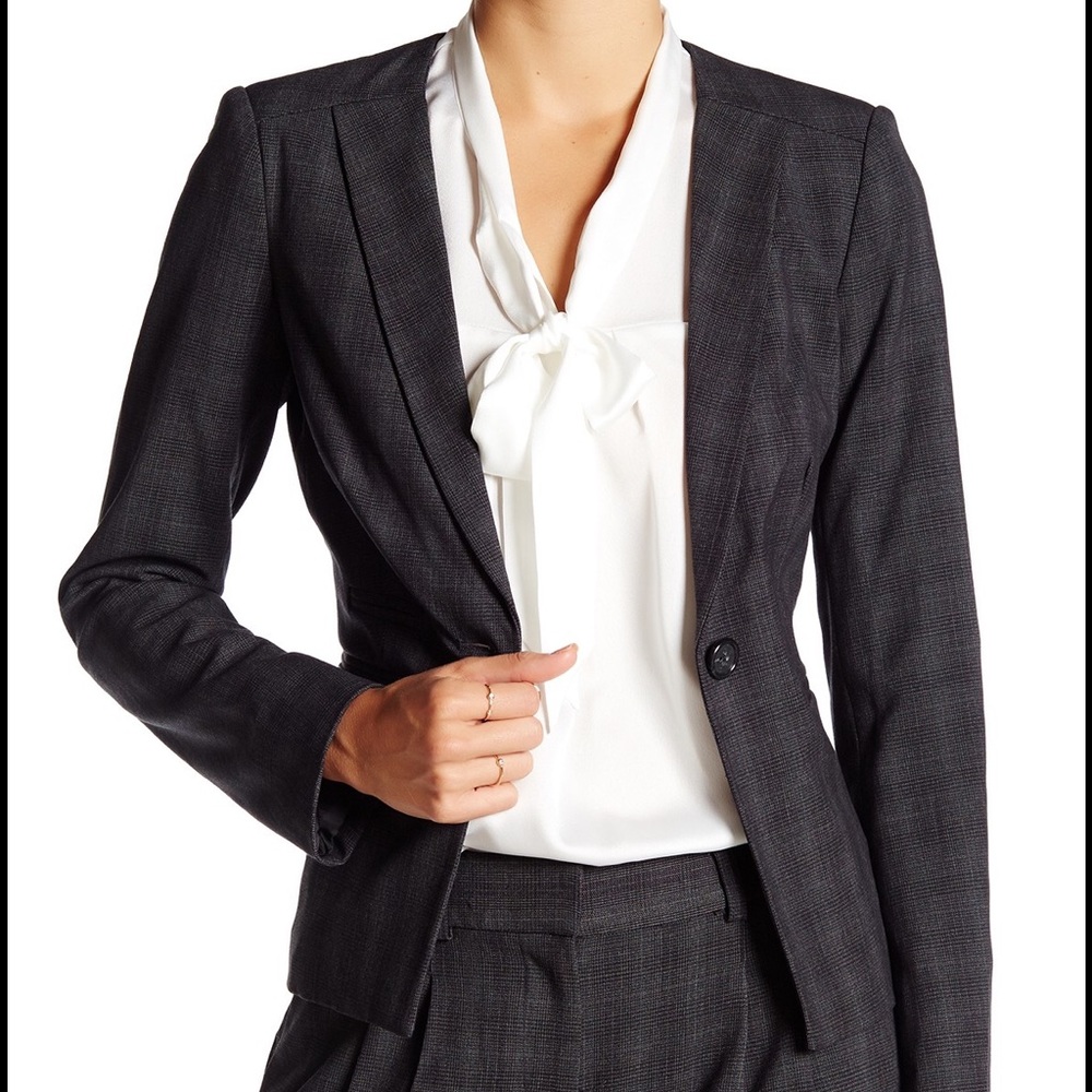 Black Plaid Blazer by laundry