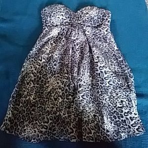 Grey Leopard Print BeBe Baby doll Dress