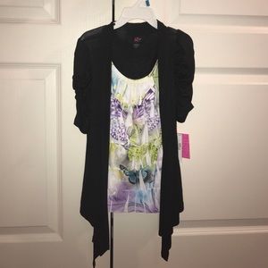 Never worn girls butterfly shirt and cardigan