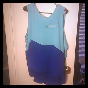 Teal and blue tank top