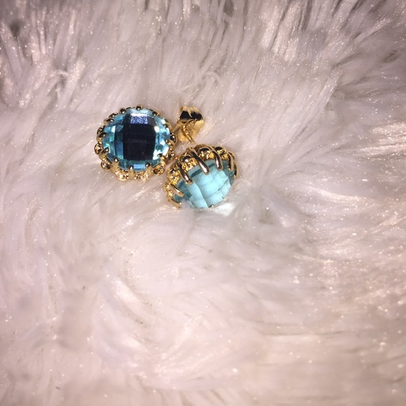 Blue turquoise earrings - Picture 1 of 2