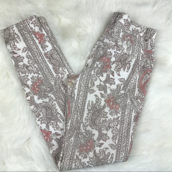 H+M Cream Coral Paisley jeans - Picture 2 of 7