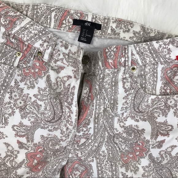 H+M Cream Coral Paisley jeans - Picture 5 of 7