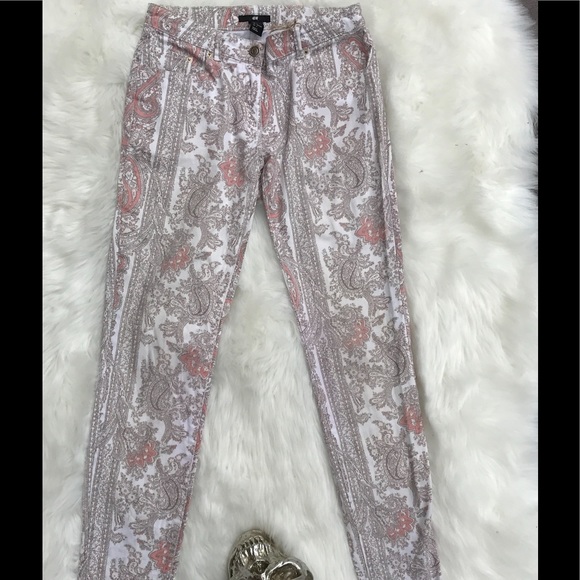 H+M Cream Coral Paisley jeans - Picture 7 of 7