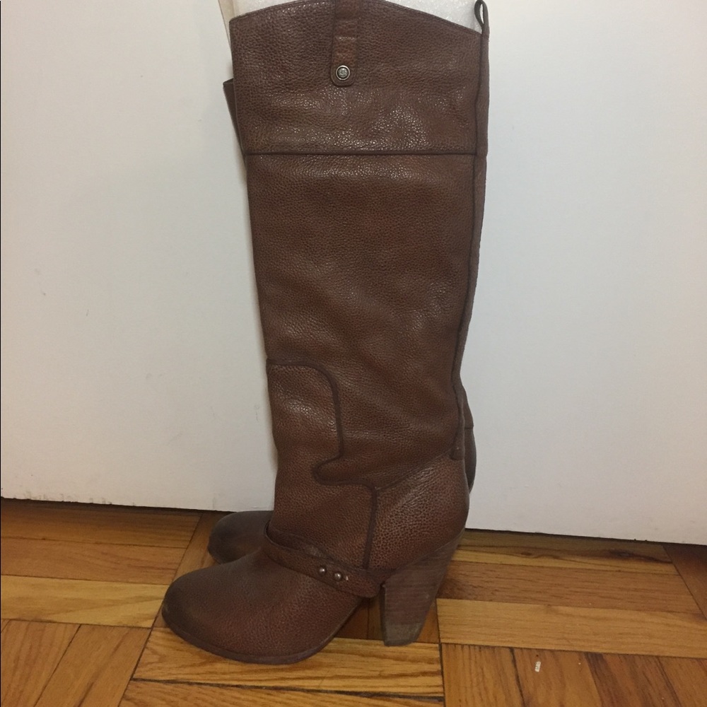 Sam Edelman tall heeled brown boots