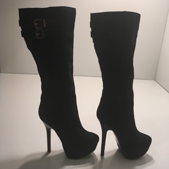 6 inch heel above knee black suede super sexy!! - Picture 4 of 4