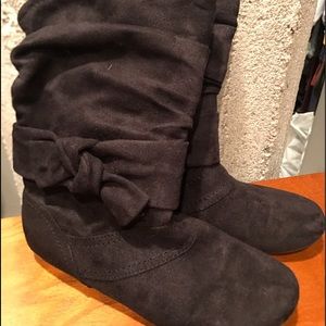 Aldo Calf Booties in Black Suede