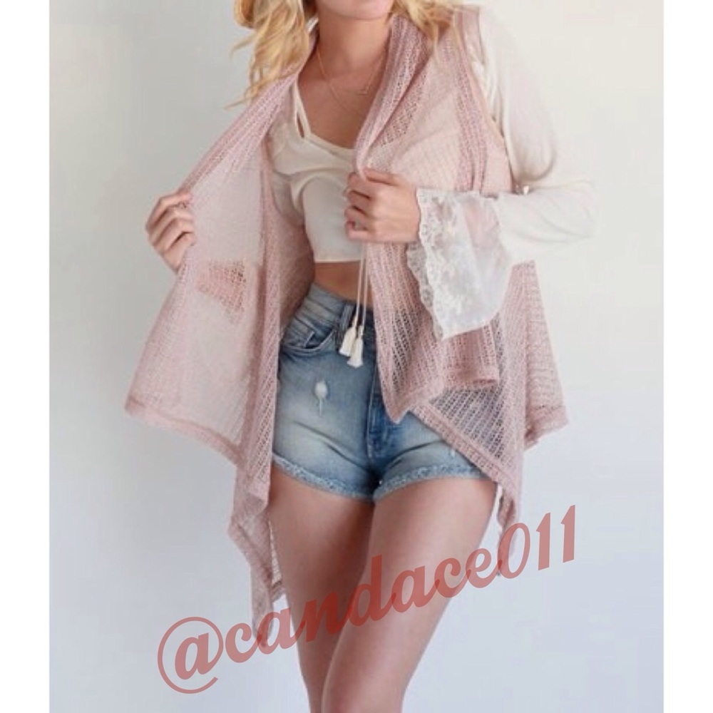 Crochet Low-Hi Vest (Blush) - Picture 2 of 2