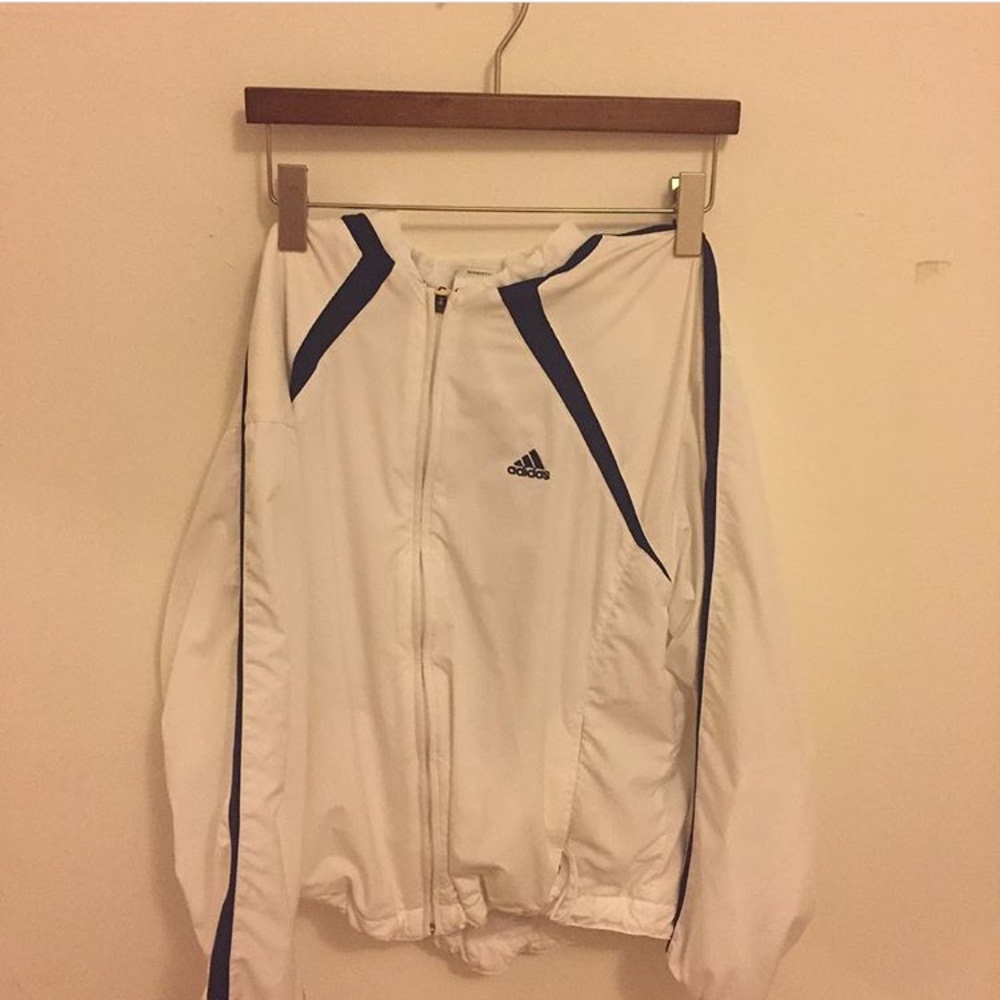 White windbreaker