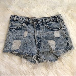 VTG Levi's Distressed Cutoff Jean Shorts Acid Wash