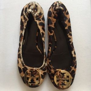 TORY BURCH LEOPARD REVA FLATS
