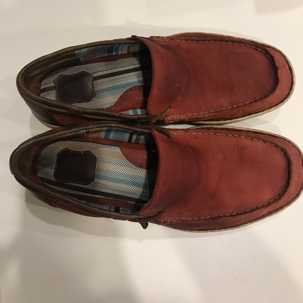 Born wayz deep red leather loafers sz 12