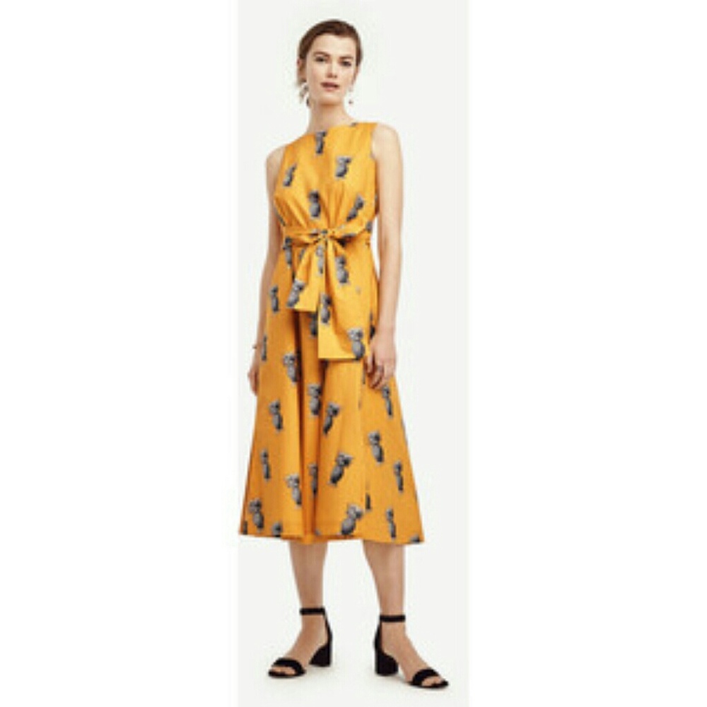 Ann Taylor Yellow Pineapple Maxi Dress