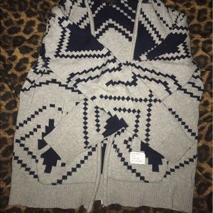 Grey & Navy Blue Sweater