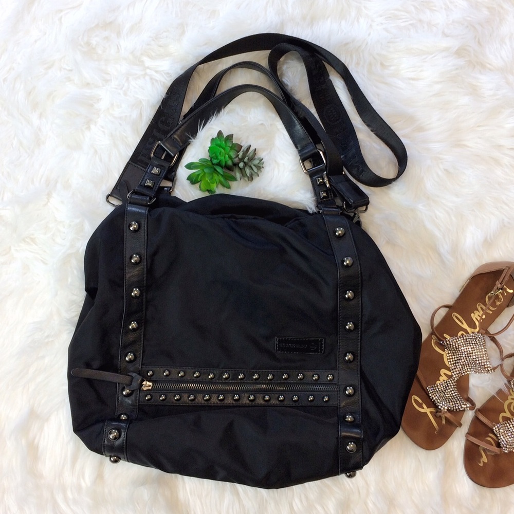 HUGE XL Black Studded Nylon Bag Mike Designs