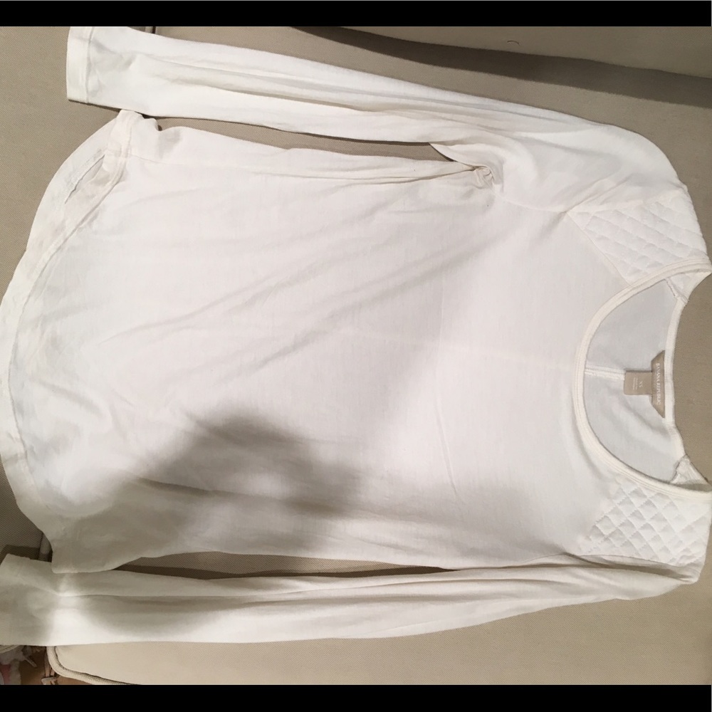 Banana Republic White Top Detailed Shoulders XS