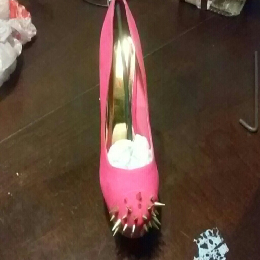 Pink platform heels