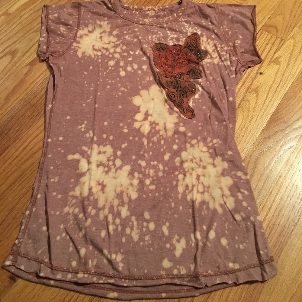 Riley tie-dye with embellished rose patch!