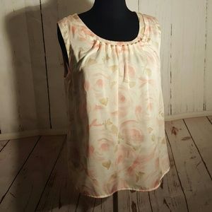 Sleeveless Silky Rose Top