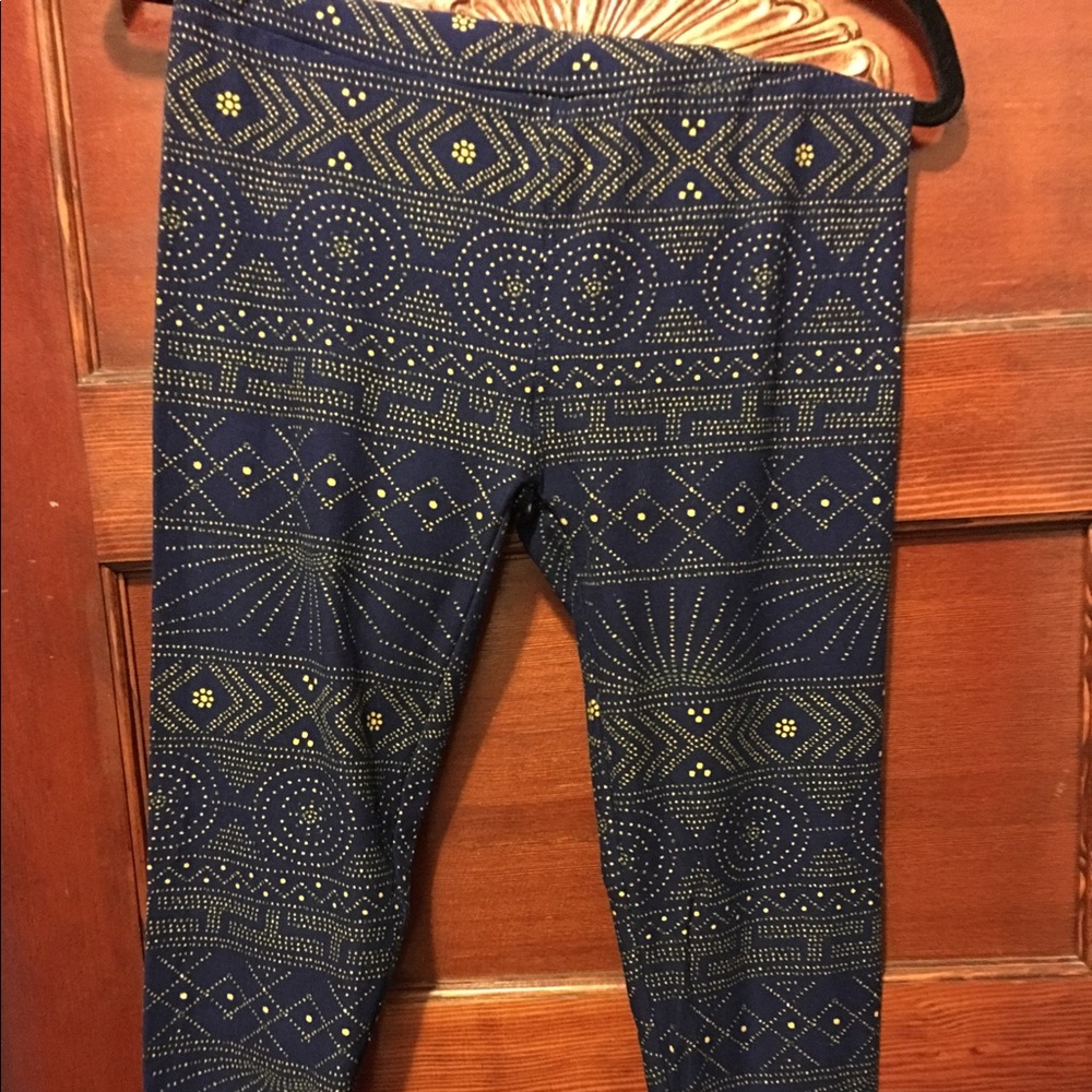 LuLaRoe Leggings One Size yellow dot pattern