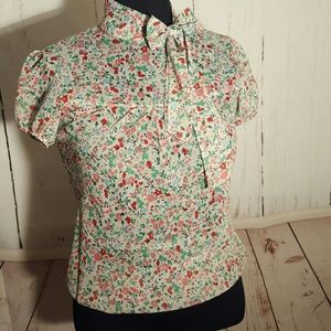 Baby Doll Sleeve Neck Tie Top from Forever 21