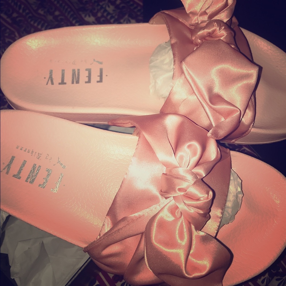 Authentic Satin Rihanna Fenty slides