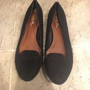 Studded black loafers