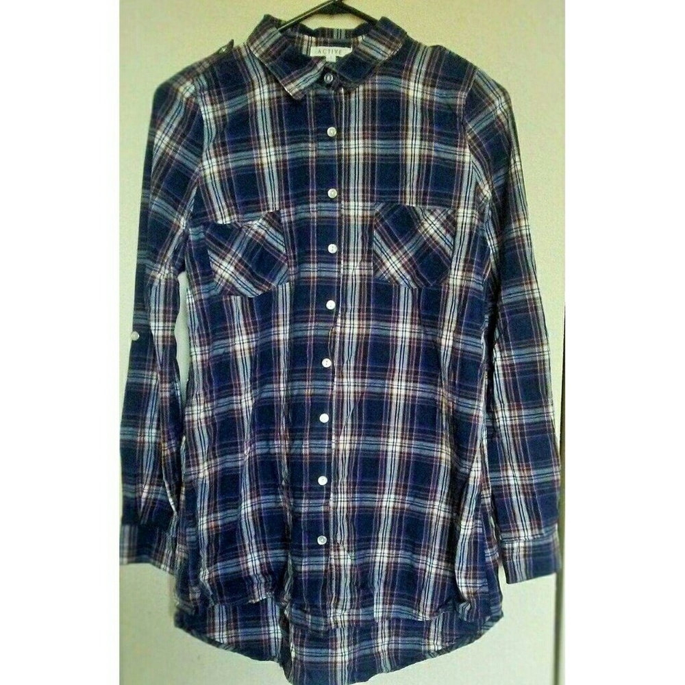 Long sleeve flannel blouse
