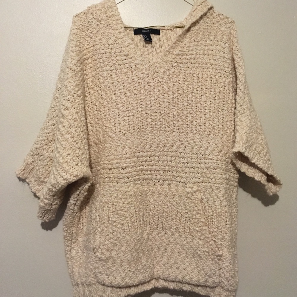 Forever 21 poncho sweater with hood size small