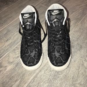 Black lace high top nikes