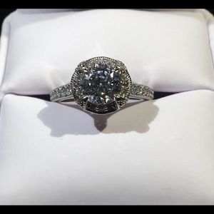 Diamond Simulant Round Brilliant Diamonique Ring