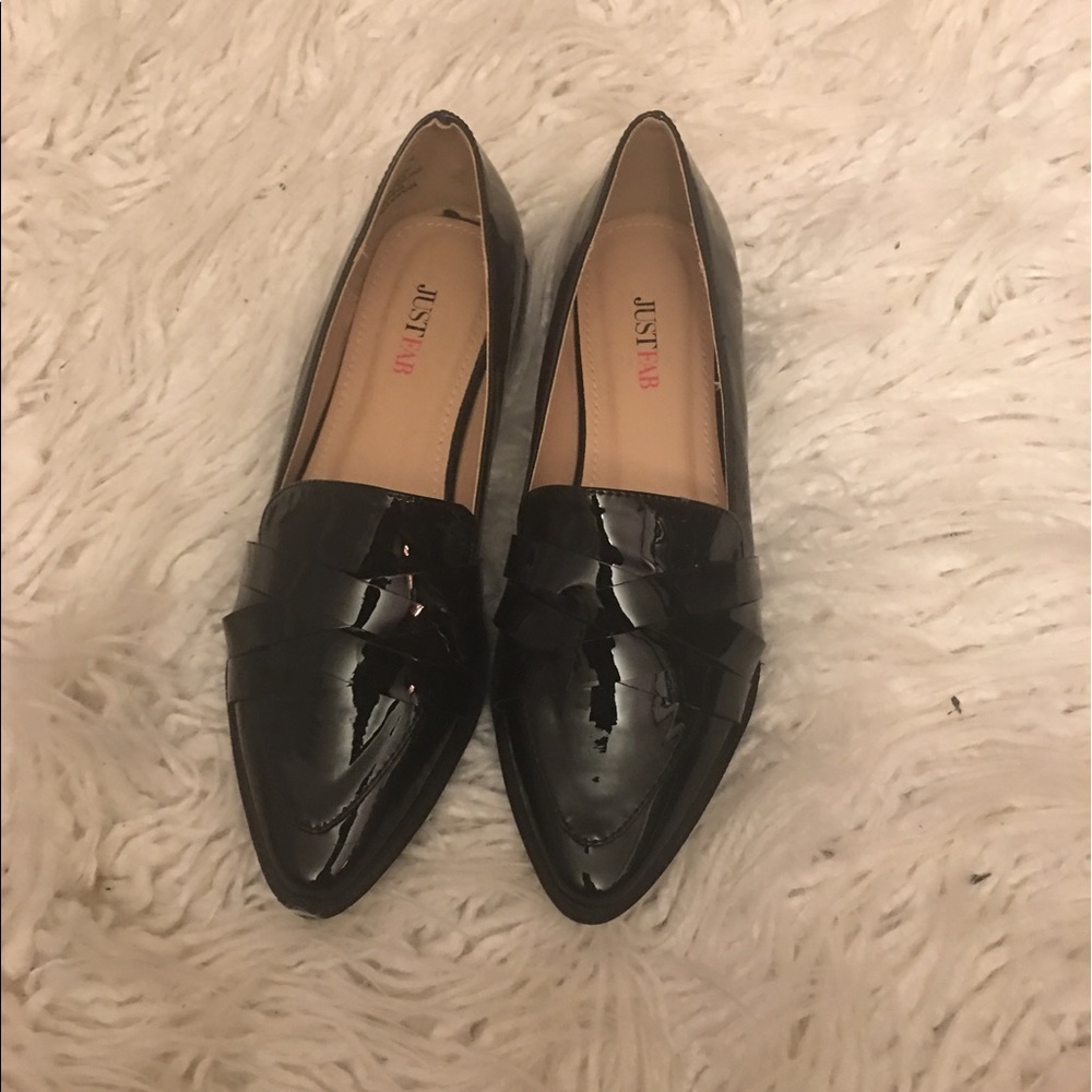 Patten leather loafers