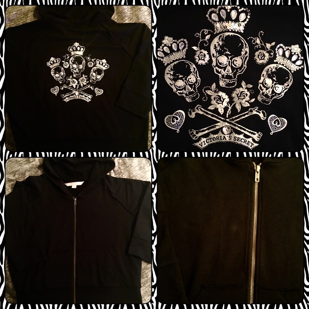 Victoria Secret Skull Bling Sweater Jacket