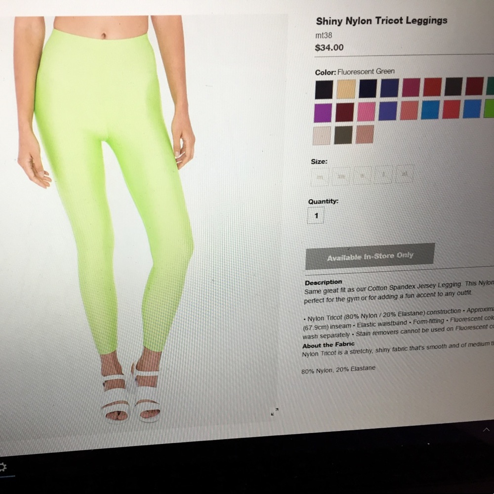 American Apparel Shiny Nylon Tricot Leggings