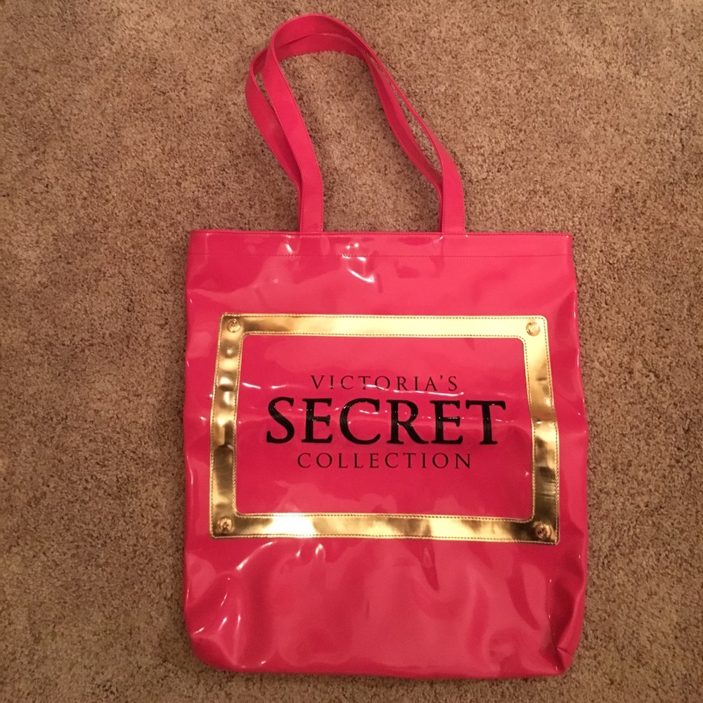 BRAND NEW Victoria's Secret hot pink patent tote