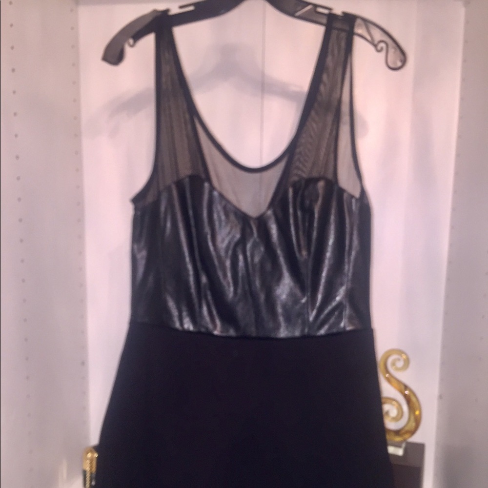 Little Black Dress w/ Leather Detail