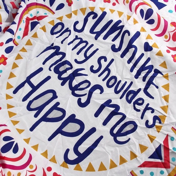 ROUND BEACH TOWEL/THROW, SUNSHINE ON MY SHOULDERS - Picture 4 of 6