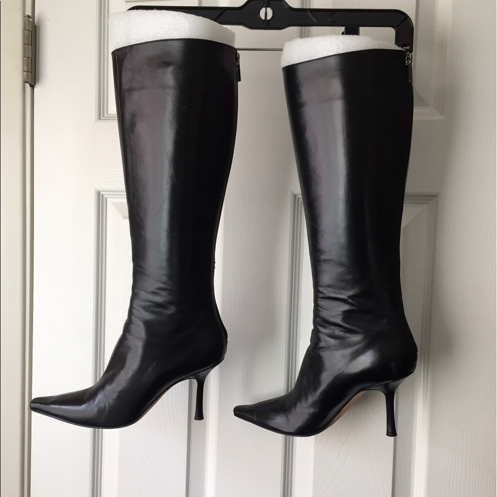 Jimmy Choo Black Leather Boots size 38 1/2