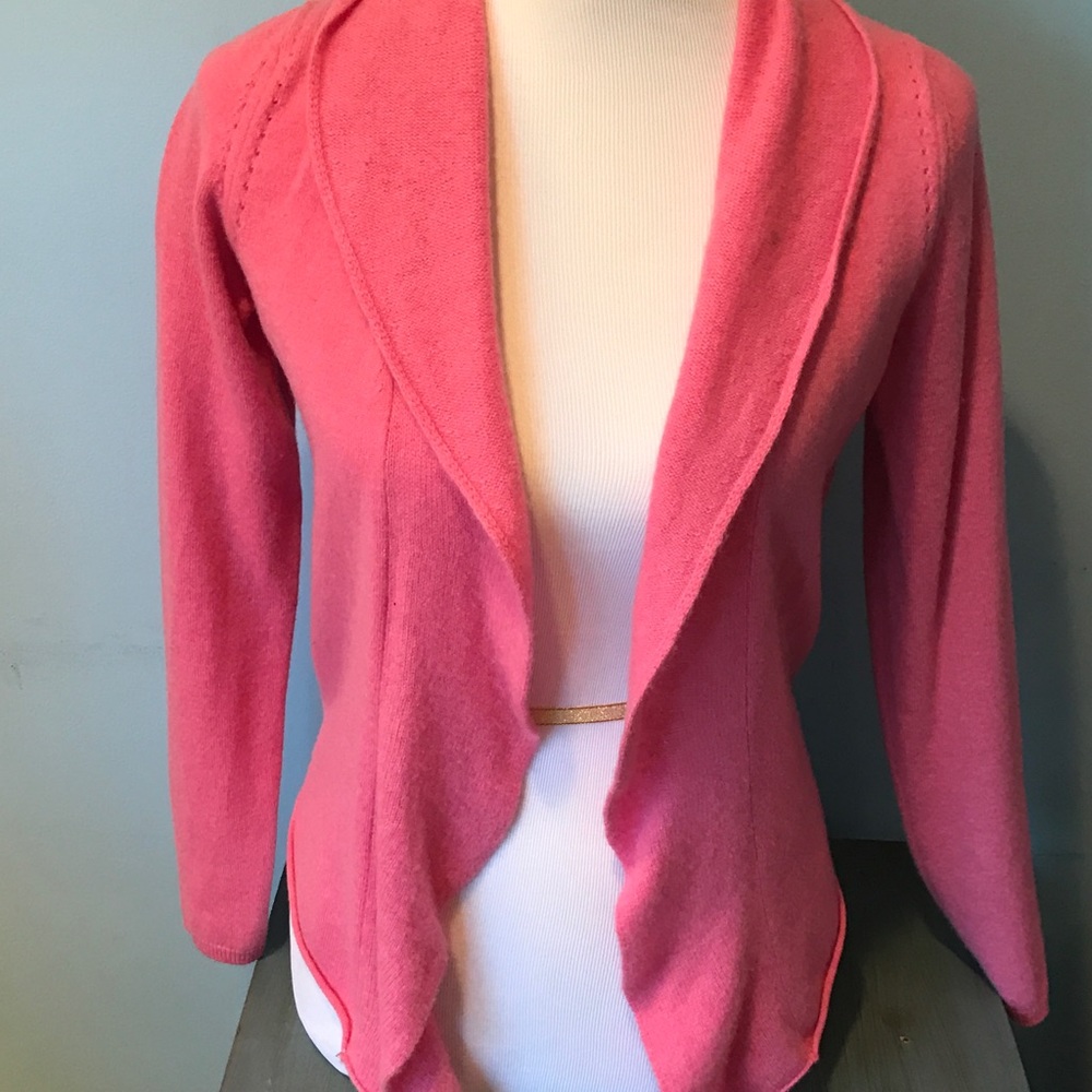 NWT Banana Republic Pink Cashmere Open Sweater - Picture 1 of 7