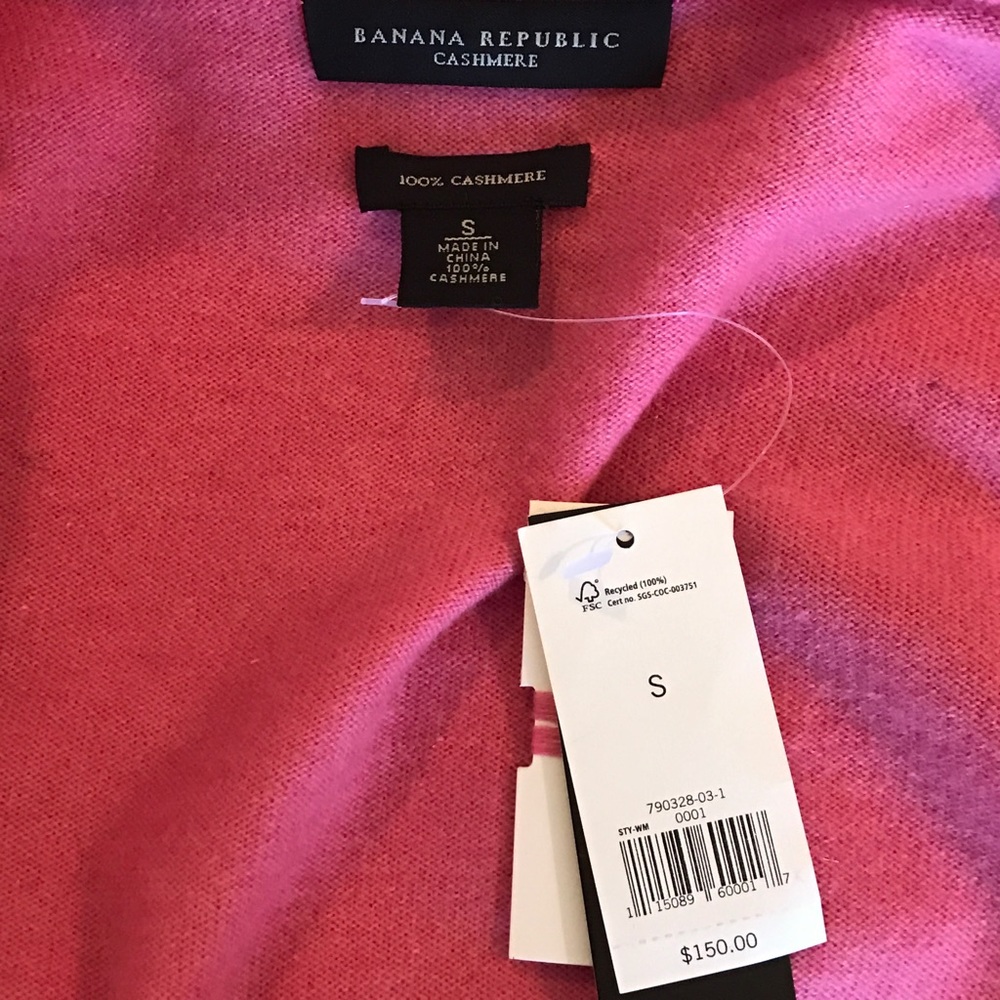NWT Banana Republic Pink Cashmere Open Sweater - Picture 7 of 7