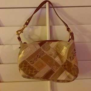 Gold and Brown Coach Purse