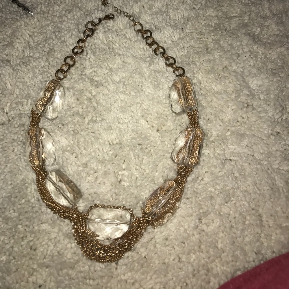 Gold crystal necklace