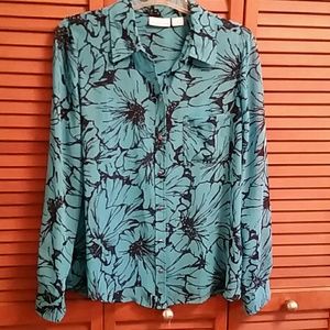 Beautiful Sheer Teal top with matching liner tank.