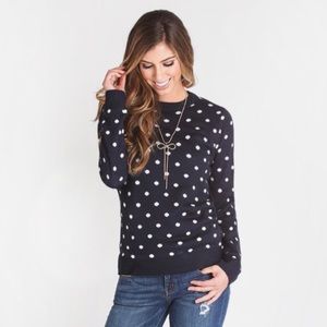 Navy polka dot sweater