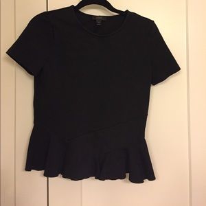 Black jcrew peplum top