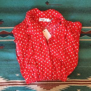 Modcloth NWT Red Polka Dot Romper